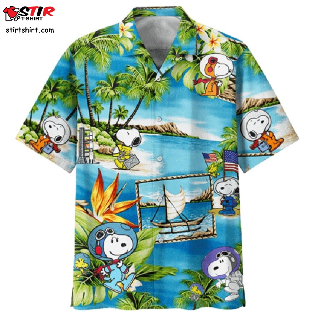 Snoopy Astronaut Summer Vacation Hawaiian T Shirt  Oversized  Outfit