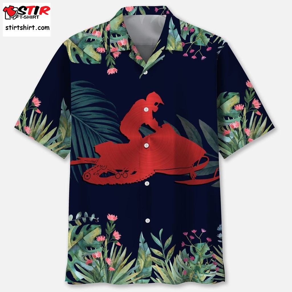 Snowmobile Tropical Leaf Hawaii Shirt  Oversized  Outfit