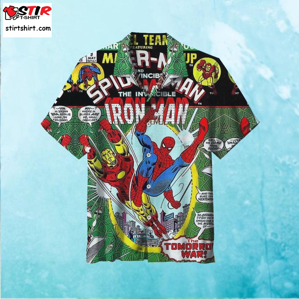 Spider Man Meets Iron Man Hawaiian Shirt
