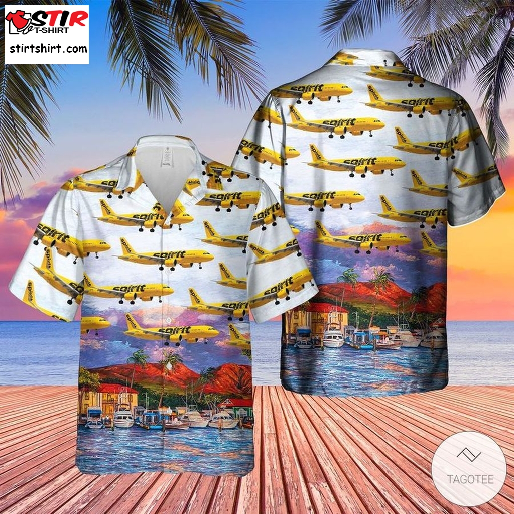 Spirit Airlines Airbus A320 271N Hawaiian Shirts  Hawaiian Airlines Shirt
