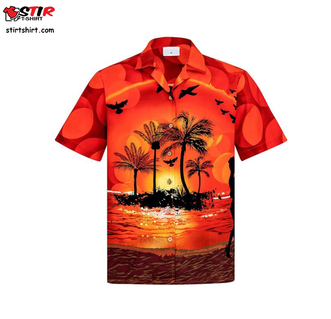 Square Neck Vintage Cotton Theme Hawaiian Shirt  Hawaiian Theme Shirt