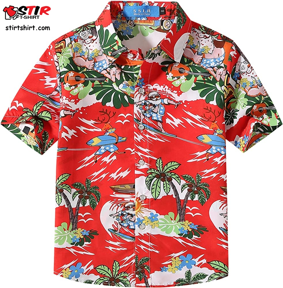 Sslr Big Boys_ Santa Claus Party Tropical Ugly Hawaiian Christmas Shirts Clothing, Shoes _ Jewelry