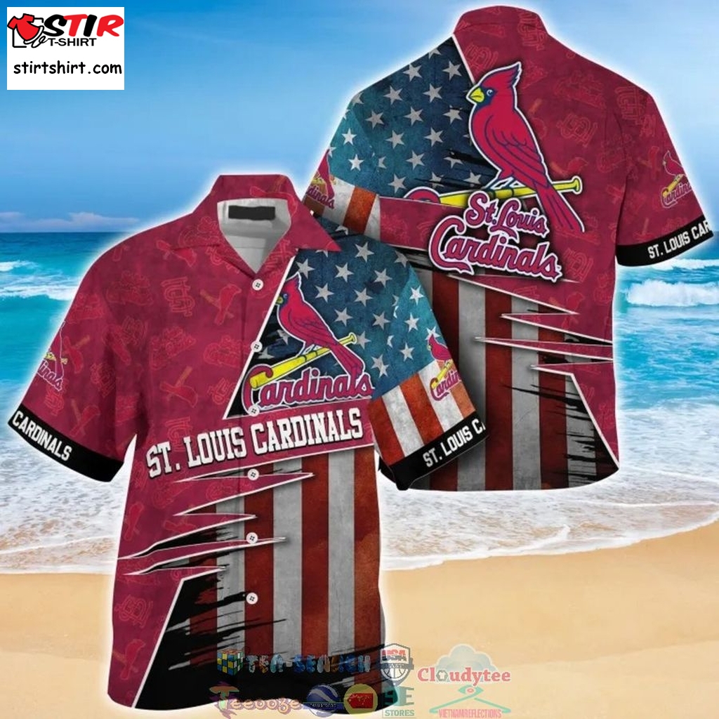 St Louis Cardinals Mlb American Flag Hawaiian Shirt  Saleoff  St Louis Cardinals 