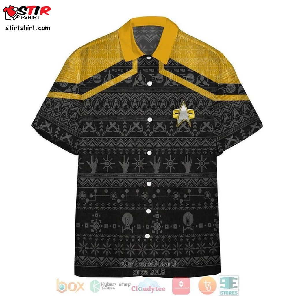 Star Trek Picard 2020 Yellow Ugly Christmas Hawaiian Shirt    Star Trek 