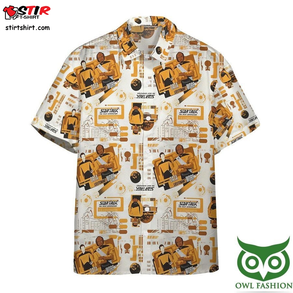 Star Trek The Next Generation Yellow Team With Character And Devices Hawaiian Shirt  Red And Yellow 