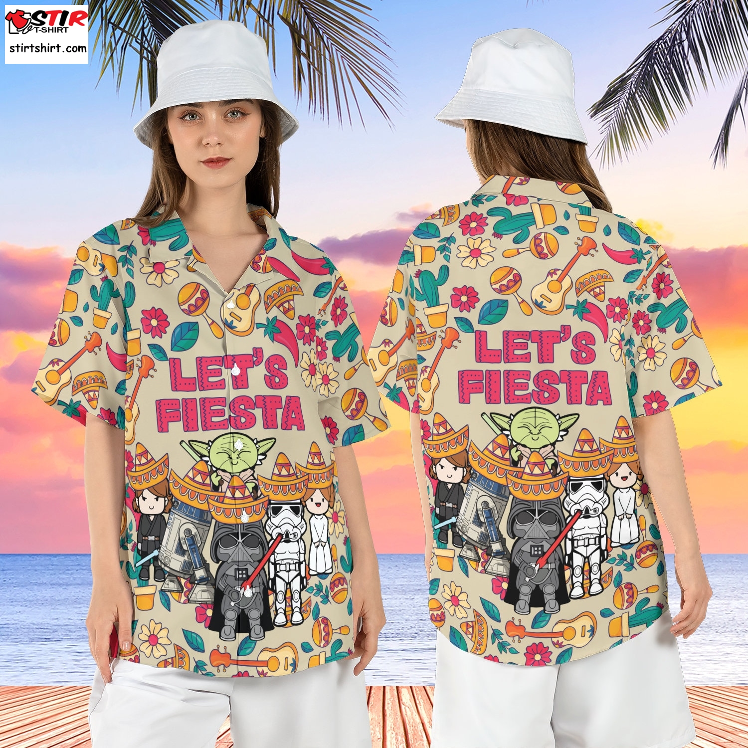 Star Wars Fiesta Hawaiian Shirt, Mexican Star Wars Party Botton Up Shirt, Mandalorian Hawaii Tropical Shirt, Baby Yoda Beach Summer Shirt