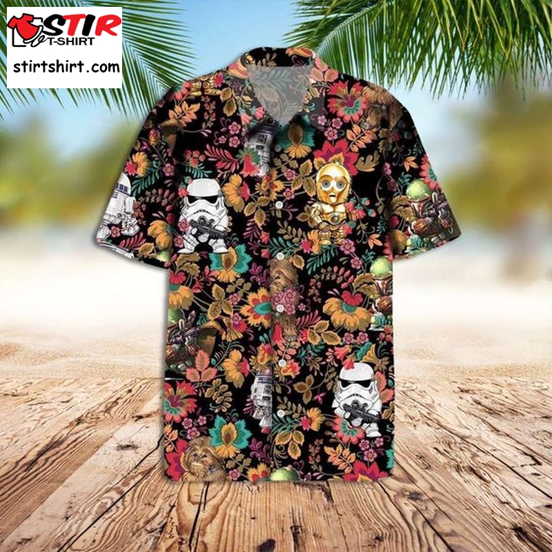 Star Wars Hawaiian Shirt Storm Trooper Tropical Flower Hawaiian Shirt  Star Wars s