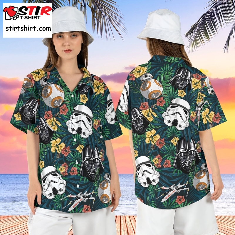 Star Wars Summer Vacation Hawaiian Shirt, Mandalorian Hawaii Short Sleeve Shirt, Darth Vader Beach Trip Tropical Shirt, Aloha Shirts Men  Star Wars s