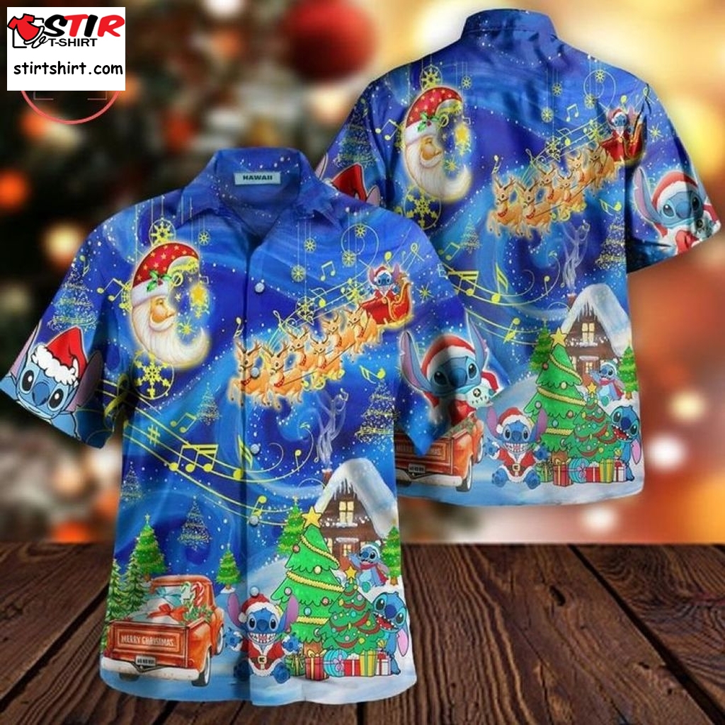 Stitch Noel Christmas Hawaiian Shirt  Disney Stitch 