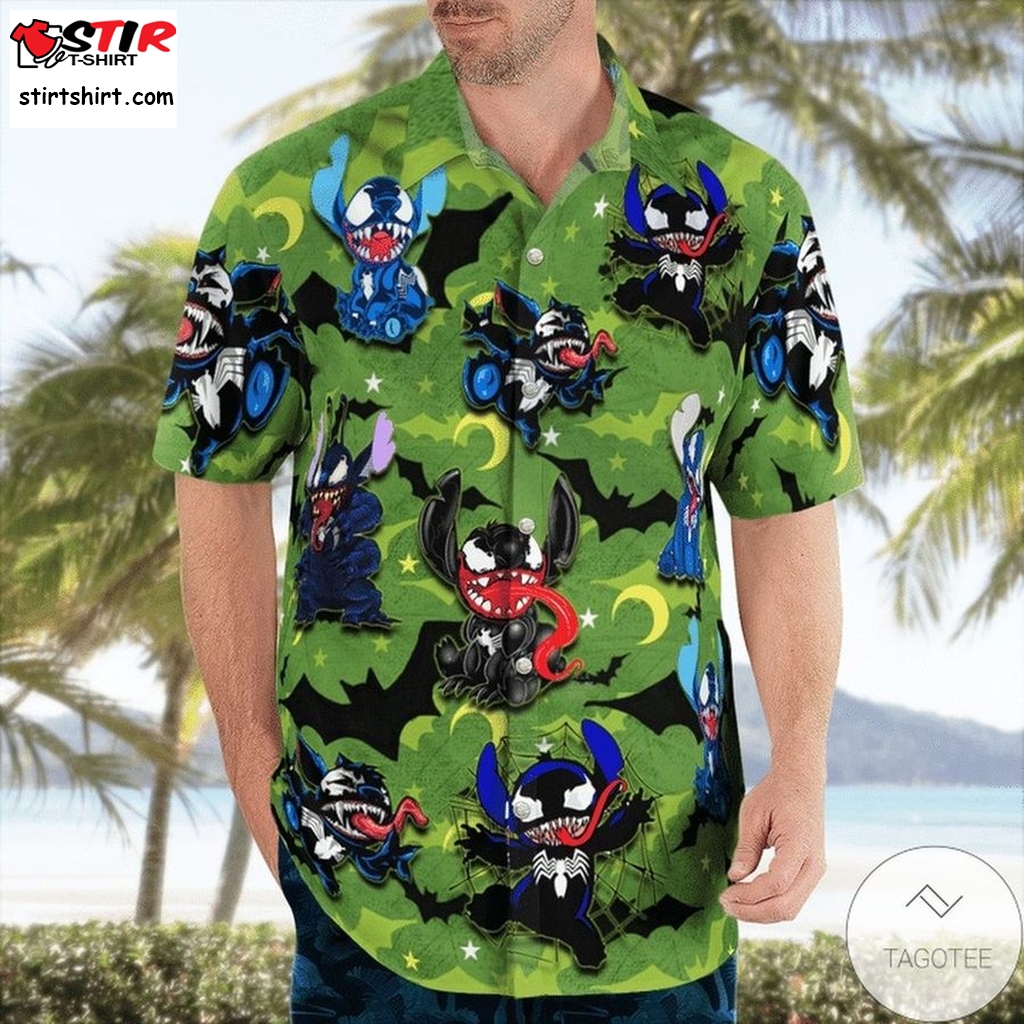 Stitch Venom Hello Darkness My Old Friend Hawaiian Shirt  Disney Stitch 
