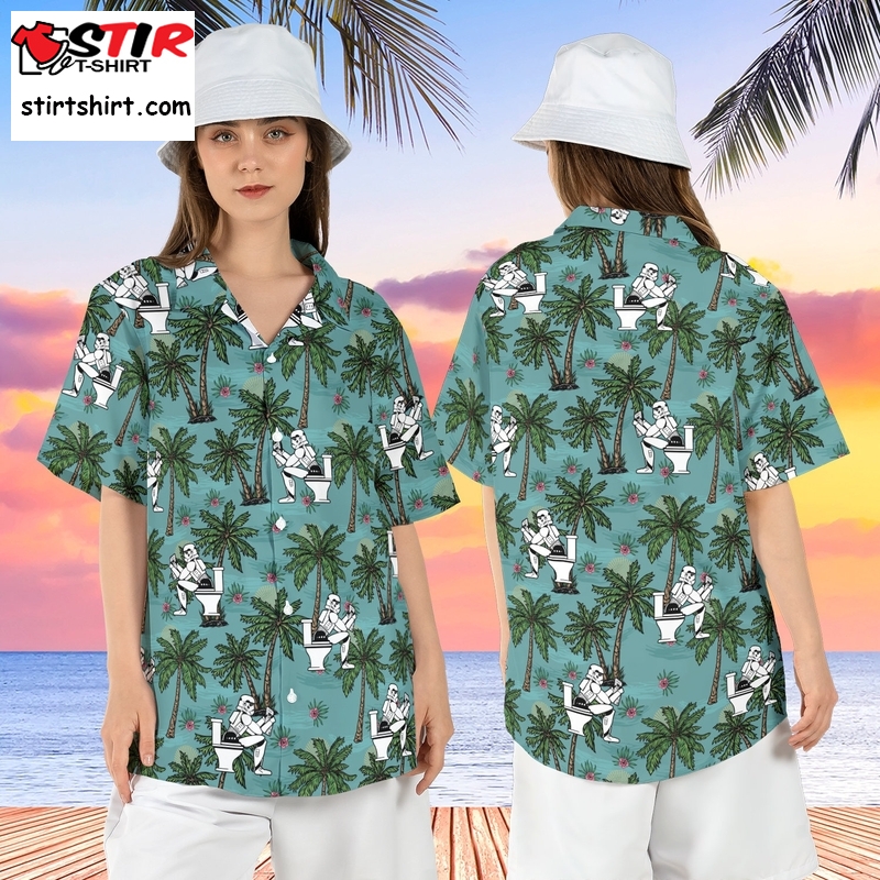 Storm Pooper Hawaiian Shirt, Funny Stormtrooper Short Sleeve Shirt, Star Wars Tropical Hawaii Shirt, Beach Summer Aloha Shirts Men  Star Wars s