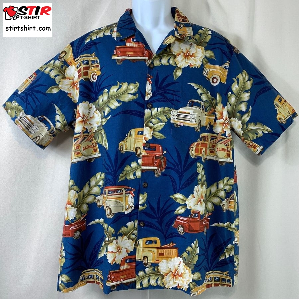 Styled By Rjc Trucks & Woody Wagons Hawaiian Button Down Shirt Sz Xl   Styled
