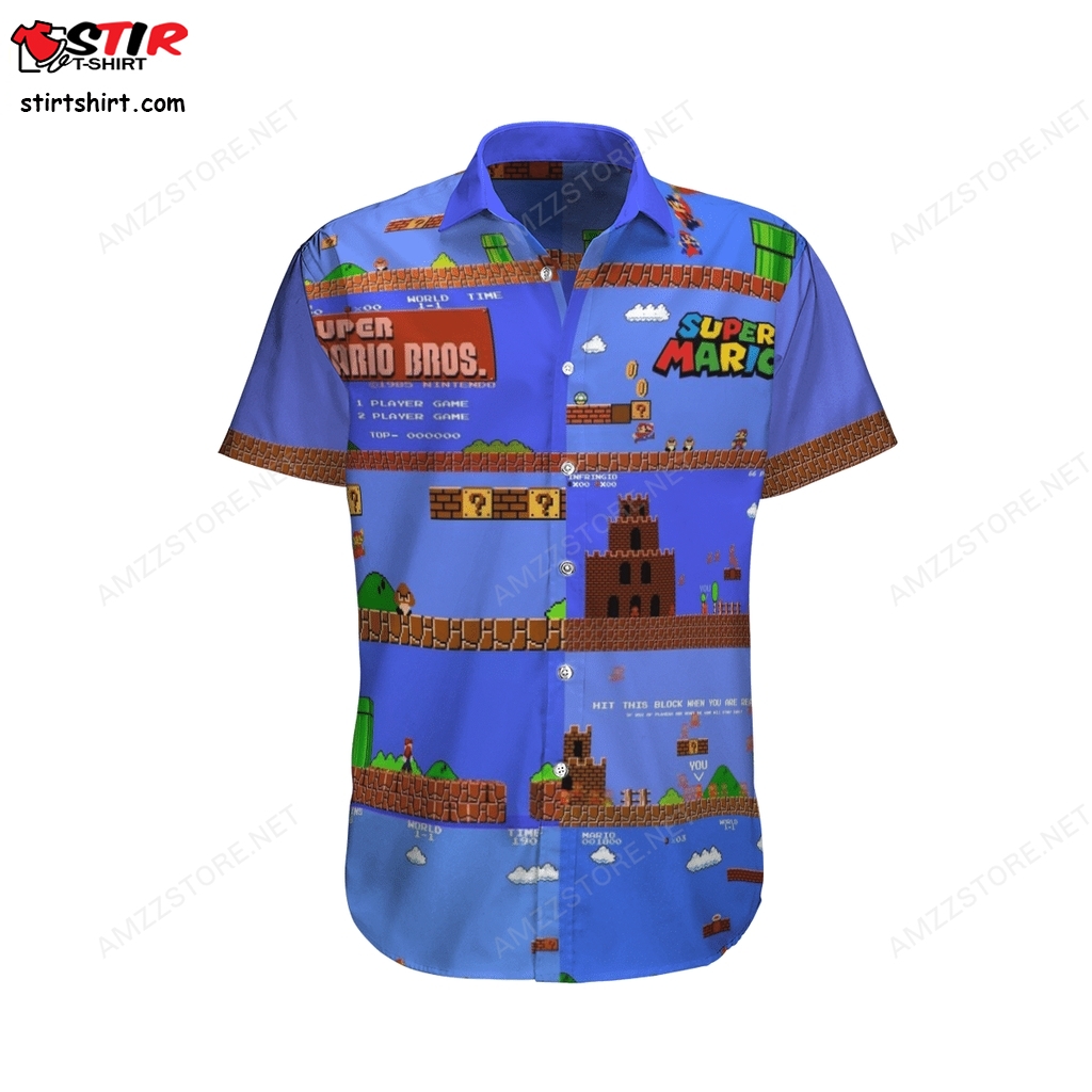 Super Mario Bros Game Start Hawaiian Shirt  Super Mario 