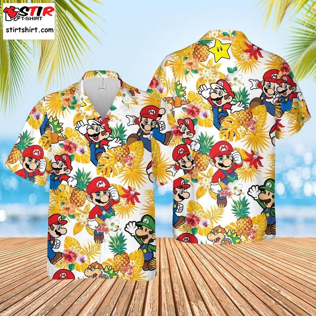 Super Mario Pineapple Nin Tendo Art Hawaiian Shirt  Super Mario 
