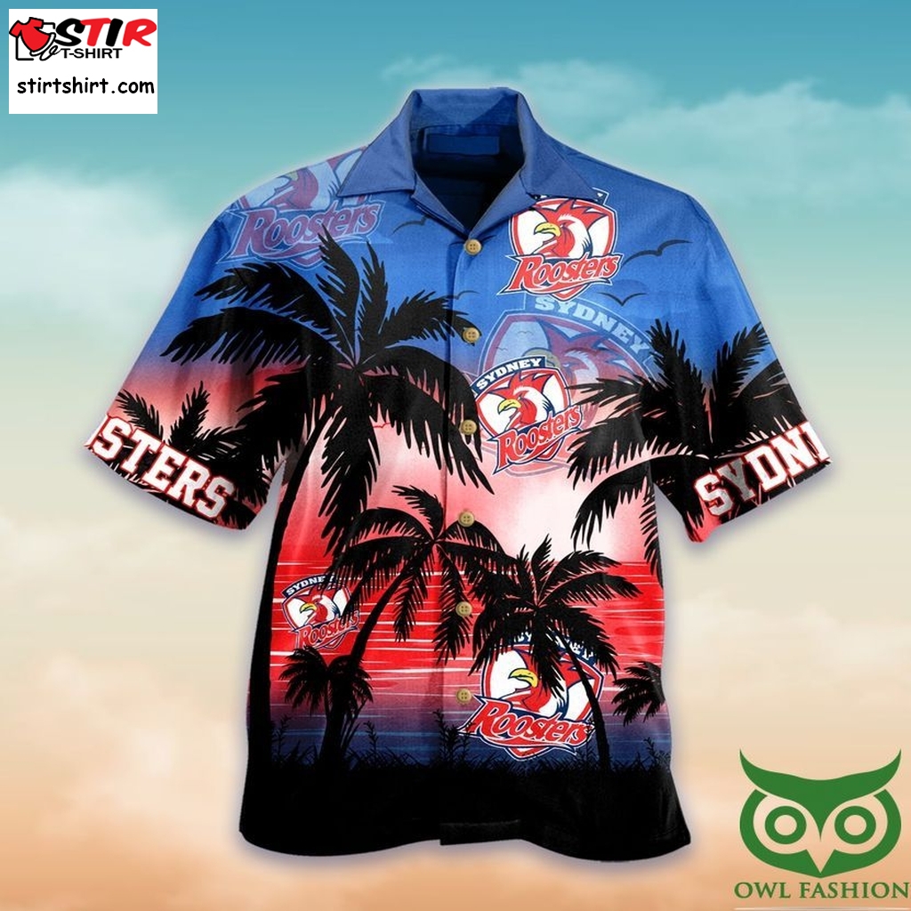 Sydney Roosters Sunset Hawaiian Shirt  Rooster Top Gun 