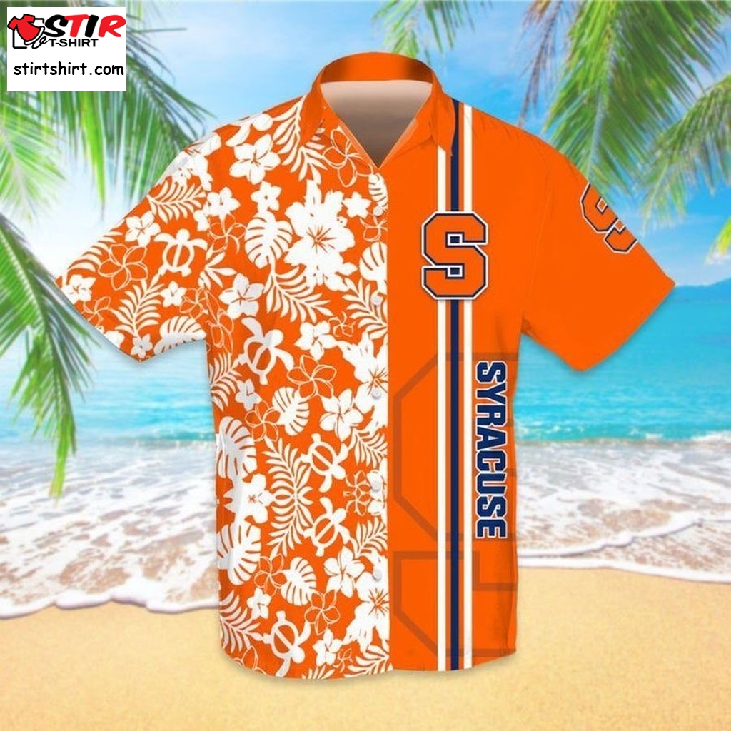 Syracuse Ncaa Football Sport Cool Logo Hawaiian Graphic Print Short Sleeve Hawaiian Shirt L98  Cool s