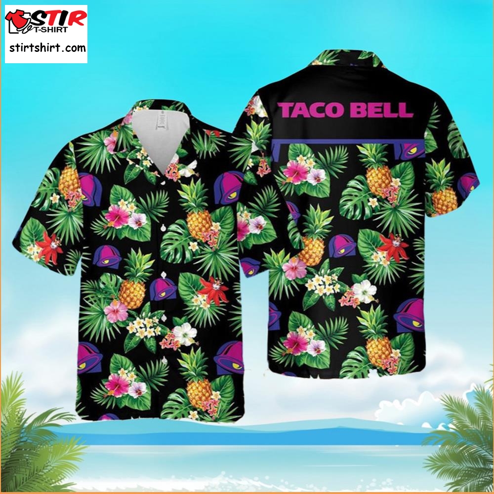 Taco Bell Hawaiian Shirt Black Color Funny Fruits  Taco Bell 