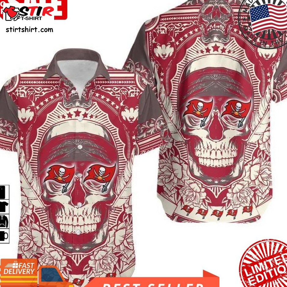 Tampa Bay Buccaneers Skull Nfl Gift For Fan Hawaii Shirt And Shorts Summer Collection 4 H97  Tampa Bay Buccaneers 