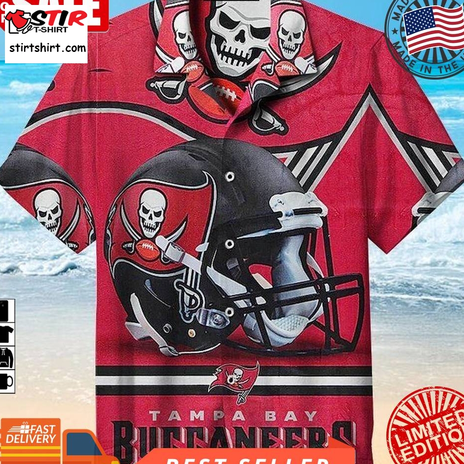 Tampa Bay Buccaneers Skull Nfl Hawaiian Graphic Print Short Sleeve Hawaiian Shirt Size S   5Xl  Tampa Bay Buccaneers 