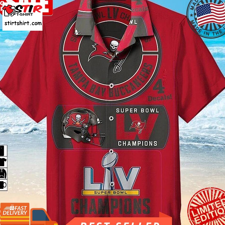 Tampa Bay Buccaneers Super Bowl Nfl Hawaiian Graphic Print Short Sleeve Hawaiian Shirt Size S   5Xl  Tampa Bay Buccaneers 