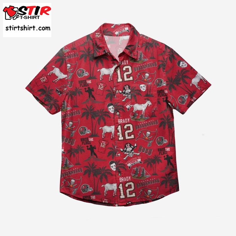 Tampa Bay Buccaneers Tom Brady Floral Button Up Hawaiian Shirt  Tampa Bay Buccaneers 