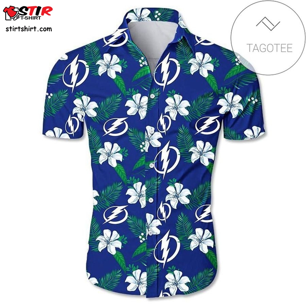 Tampa Bay Lightning Authentic Hawaiian Shirt 2023 Floral Button Up Slim Fit Body  Hawaiian Floral Shirt