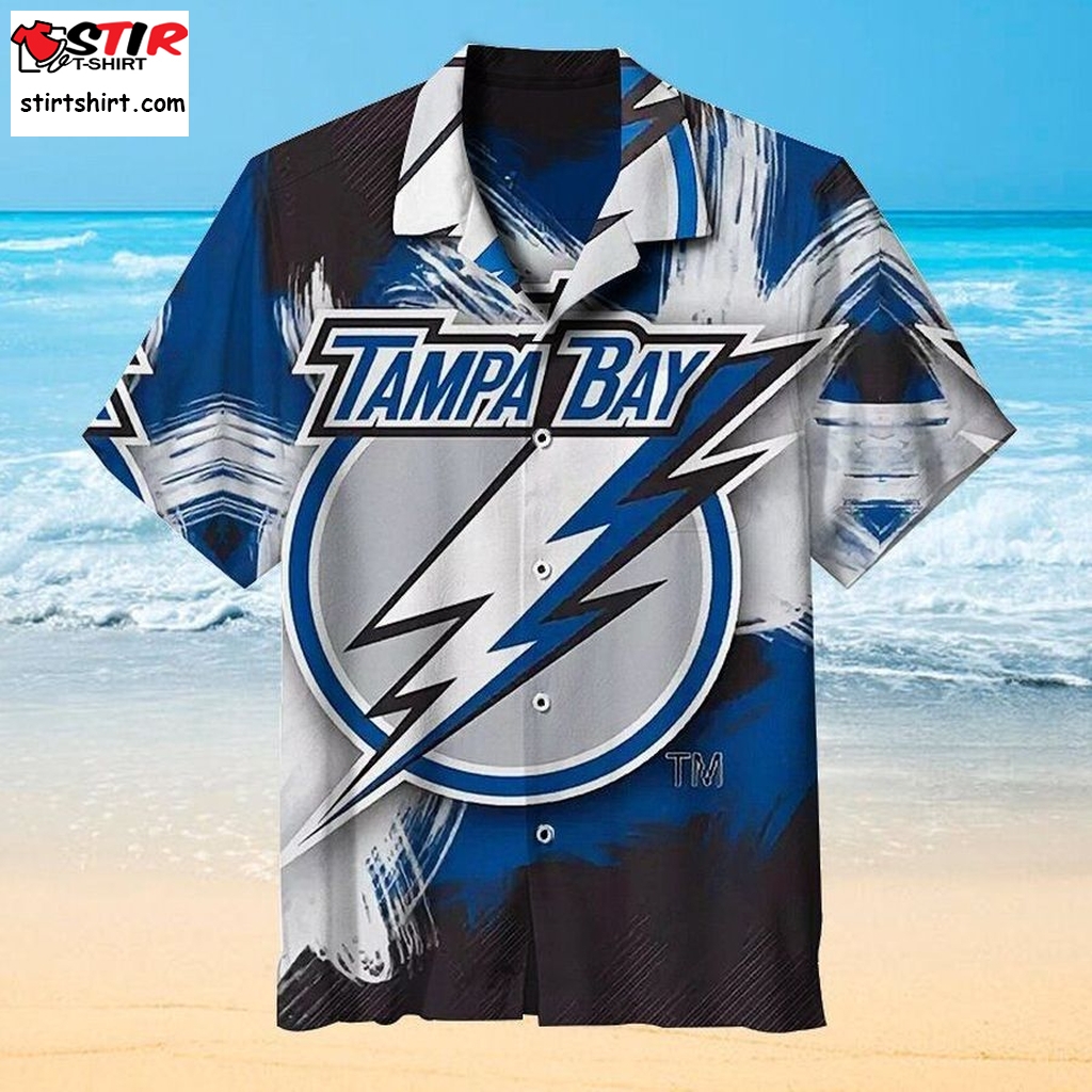 Tampa Bay Lightning Nhl 1 Hawaiian Graphic Print Short Sleeve Hawaiian Shirt Size S   5Xl