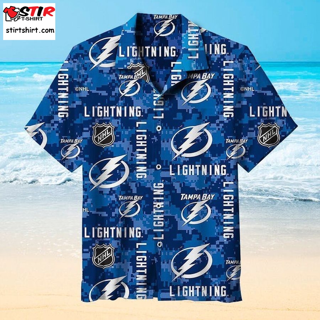 Tampa Bay Lightning Nhl 2 Hawaiian Graphic Print Short Sleeve Hawaiian Shirt Size S   5Xl