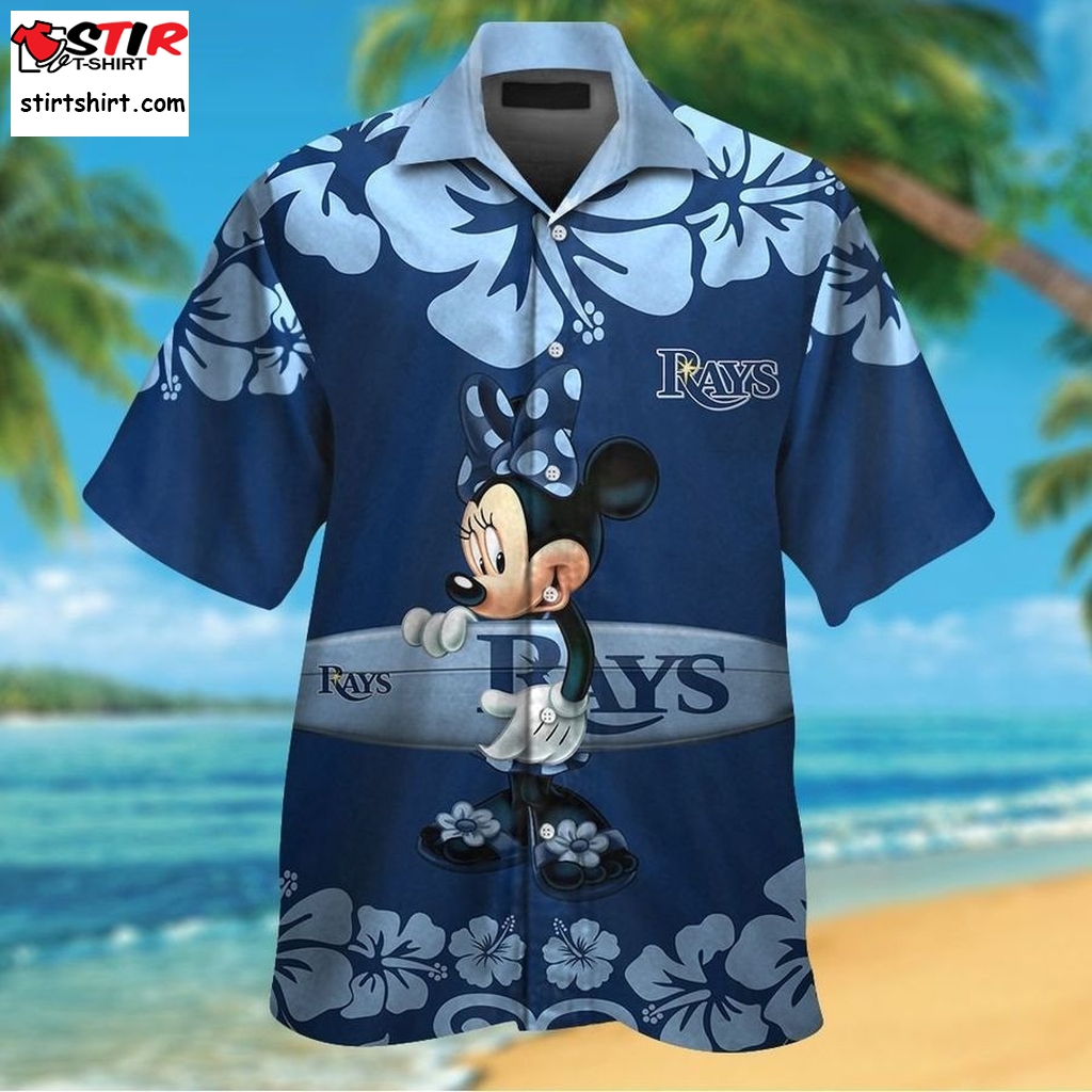 Tampa Bay Rays Minnie Mouse Short Sleeve Button Up Tropical Aloha Hawaiian Shirts For Men Women  Hawaiian Button Up Shirt