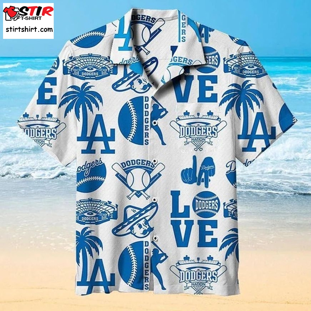 Los Angeles Dodgers Button Up Tropical Aloha Dodgers Hawaiian Shirt, LA  Dodgers Hawaiian Shirt