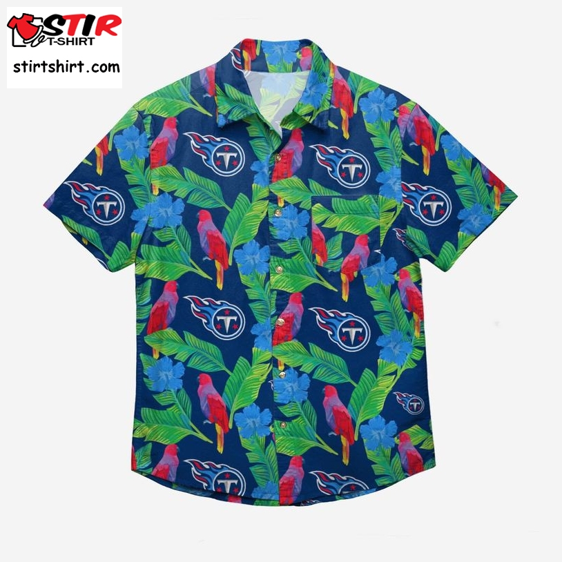 Tennessee Titans Floral Button Up Hawaiian Shirt  Hawaiian Birthday Shirt