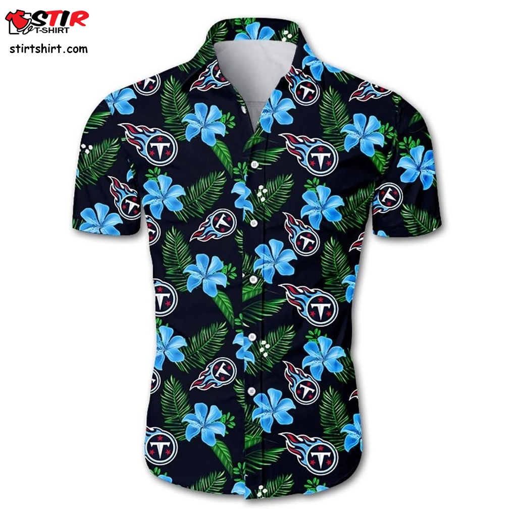 Tennessee Titans Hawaiian Shirt Floral Button Up Slim Fit Body