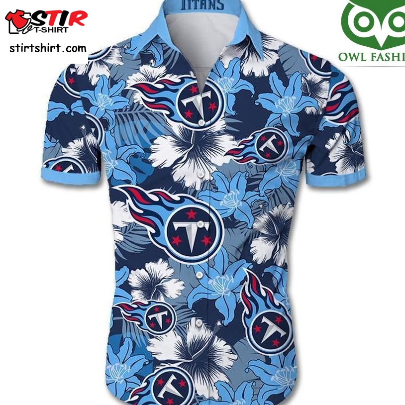 Tennessee Titans Hawaiian Shirt Tropical Flower Short Sleeve  Tennessee Titans 