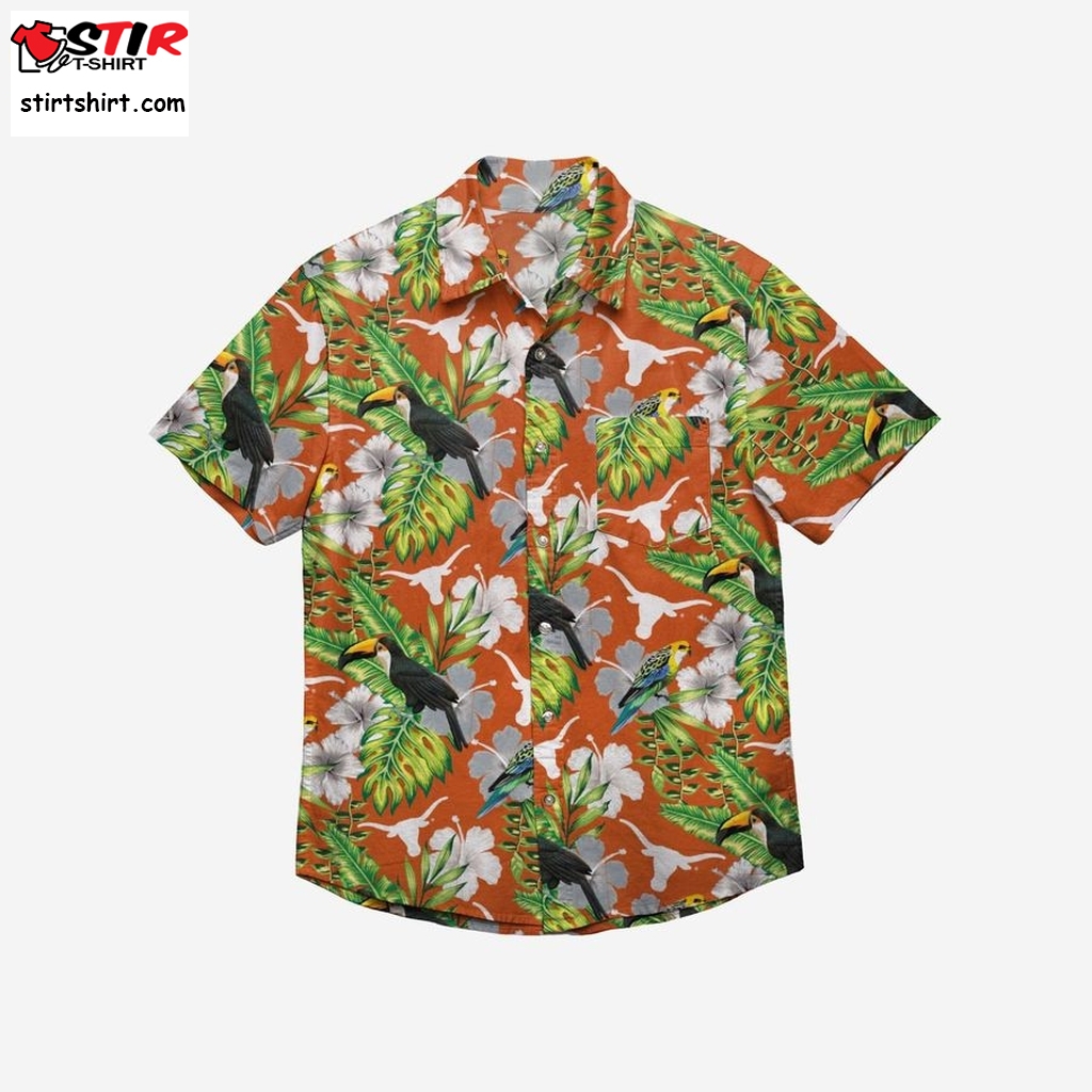 Texas Longhorns Floral Button Up Hawaiian Shirt  Hawaiian Long Sleeve T Shirt