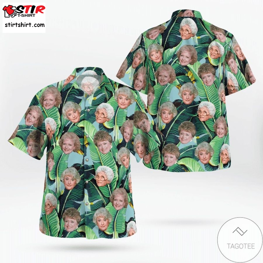 The Golden Girls Tropical Heads Banana Leaves Print Hawaiian Shirt  Hawaiian Print Polo Shirt