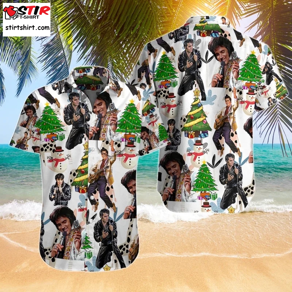 The King Elvis Presley Christmas Hawaiian Shirt  Elvis s