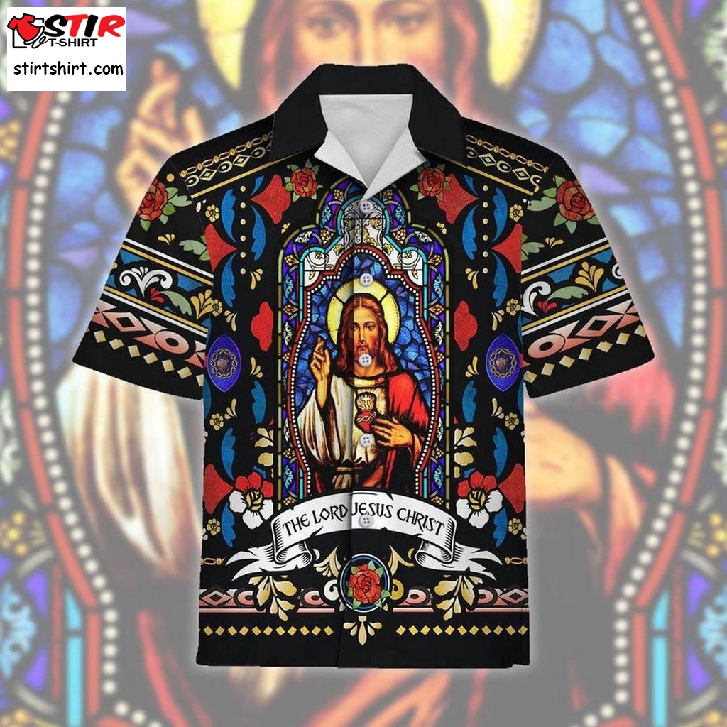 The Lord Jesus Christ Stained Glass Hawaiian Aloha Shirt  Lord Of The Rings 