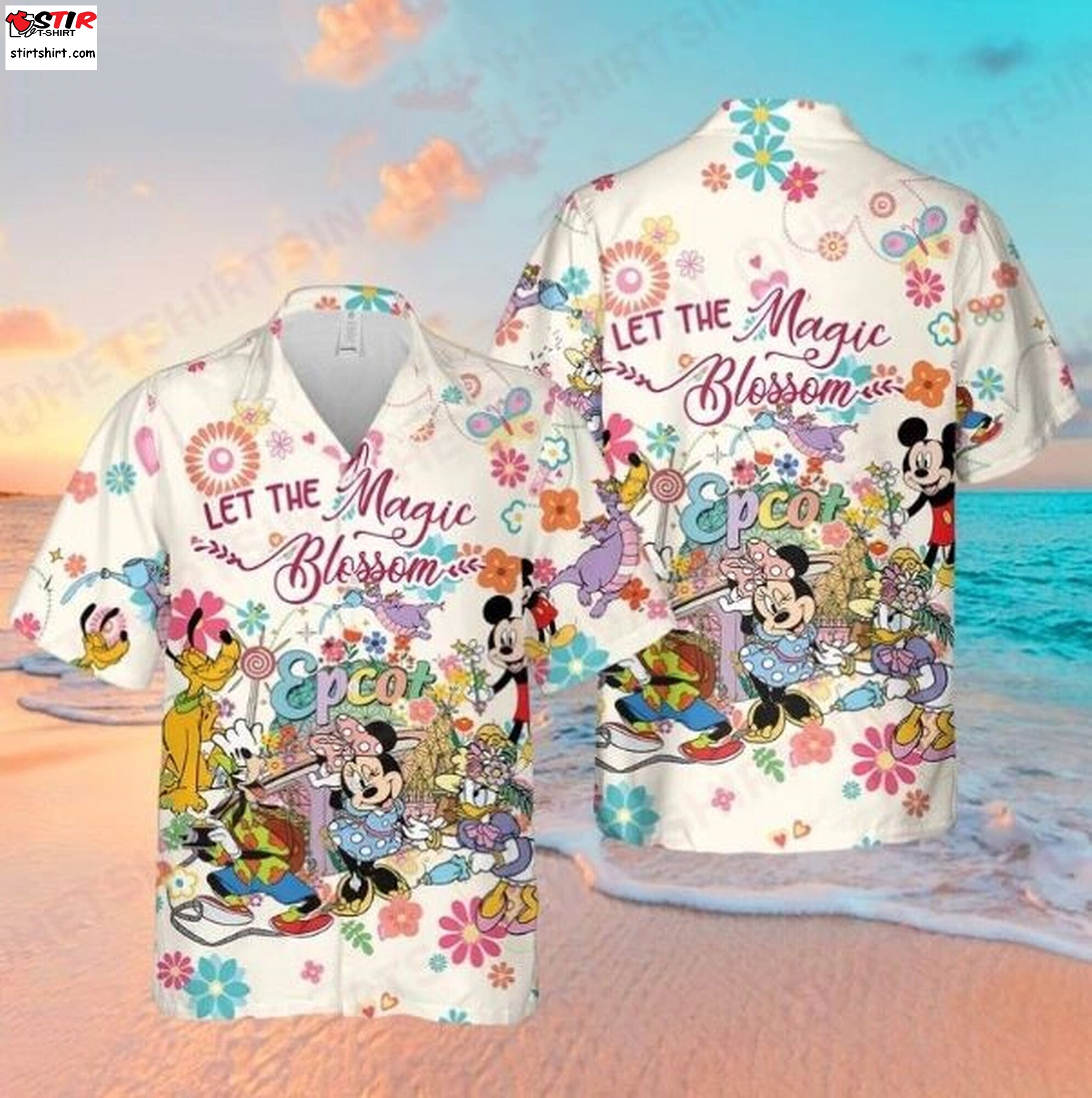 The Magic Blossom Disney Epcot Mickey Mouse Hawaiian Shirt, Mickey & Friends Shirt, Vintage Disneyland, Vacation Holiday Hawaiian Shirt
