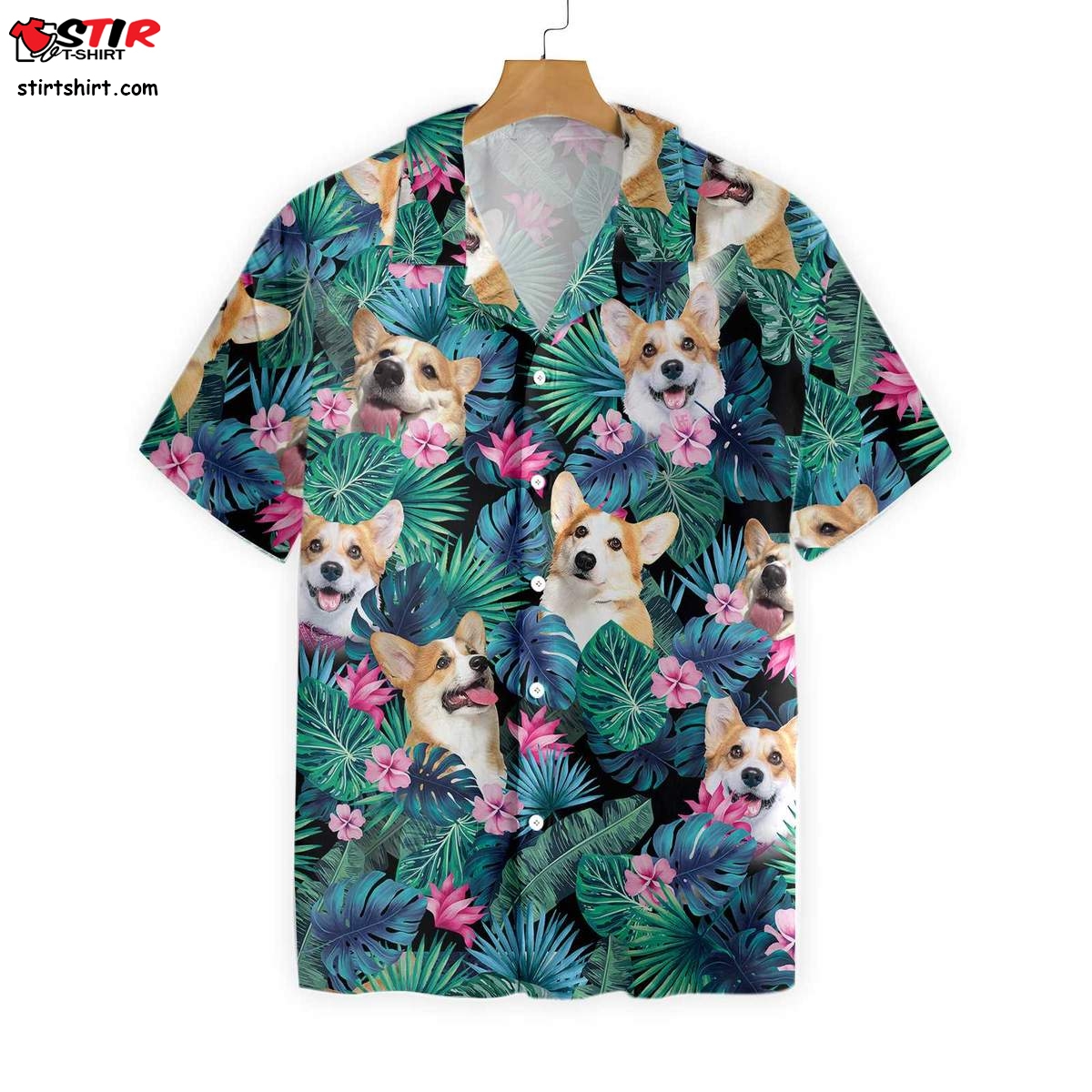 Tropical Corgi Dog Hawaiian Shirt