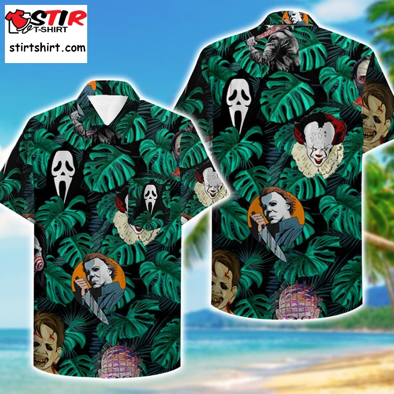 Tropical Horror Movies Killer Hawaiian Shirt  Horror Movie 