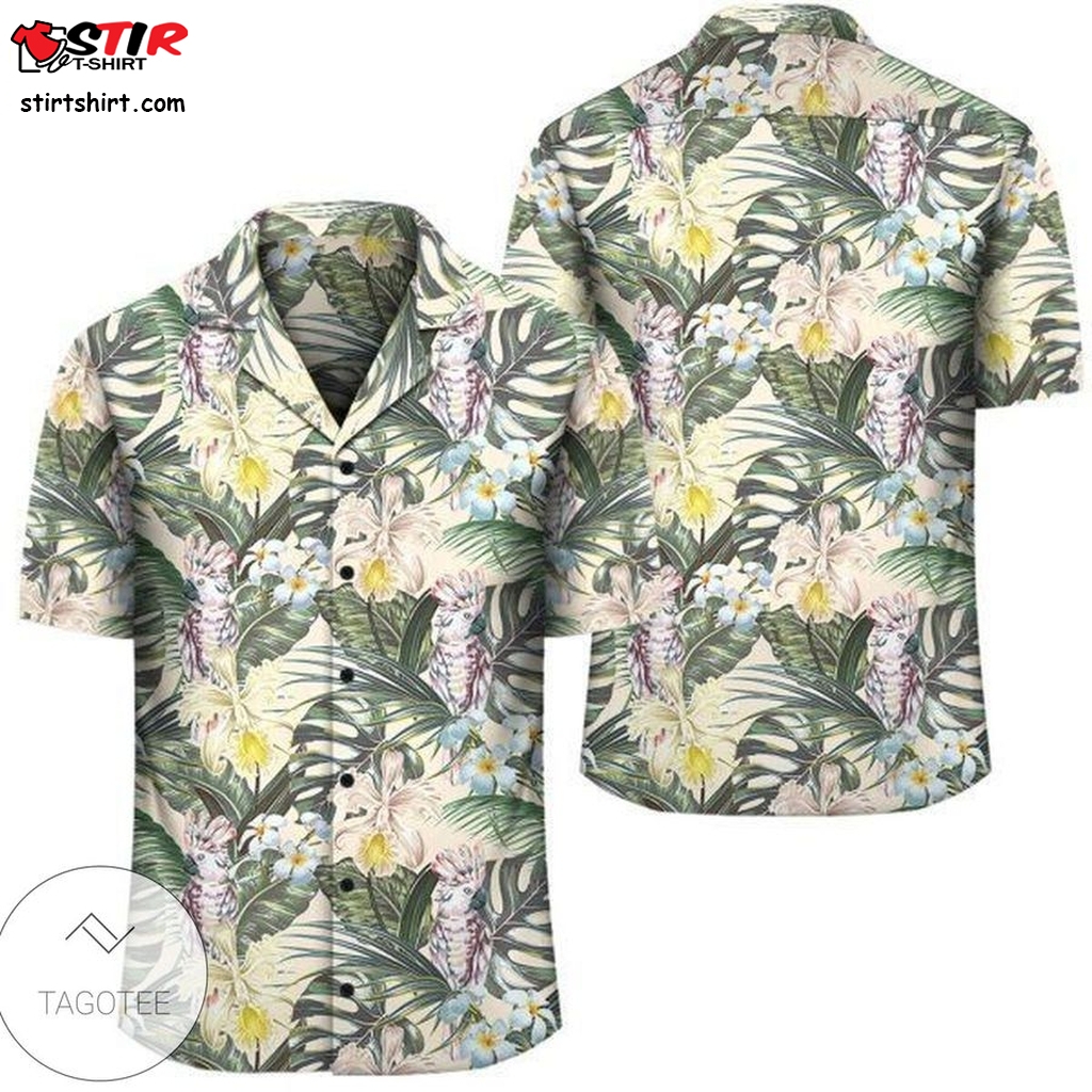 Tropical Jungle Parrots And Flamingos Hawaiian Shirt