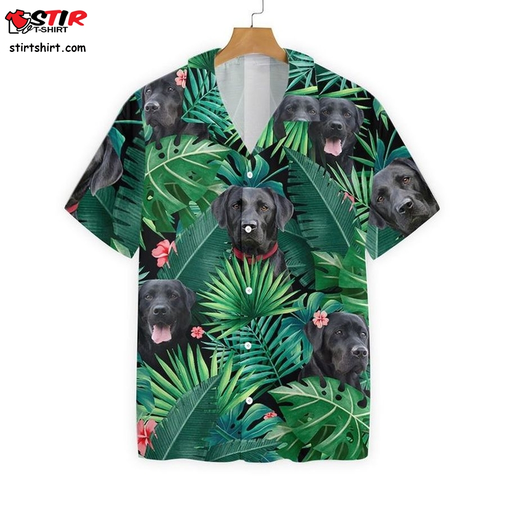Tropical Labrador Button Hawaiian Shirt  La Dodgers 
