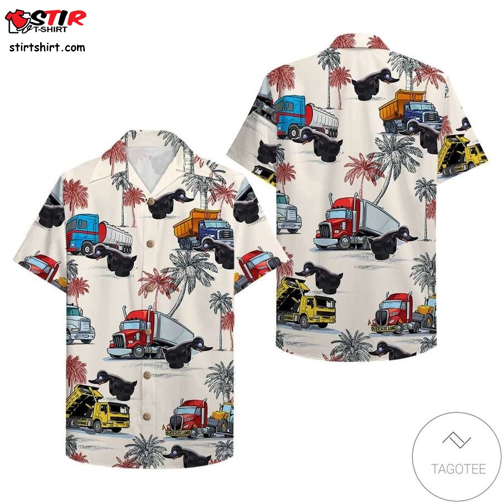 Trucker Truck Pattern Hawaiian Shirt   Pattern Sewing