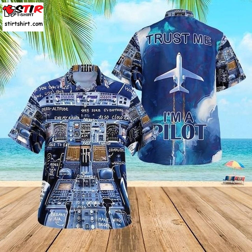 Trust Me I'm A Pilot Hawaiian Shirt  Magnum P.i 