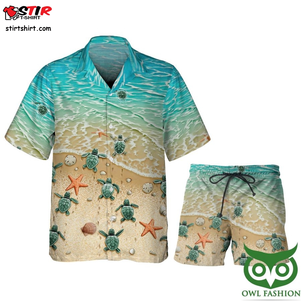 Turtle And Ocean 3D Hawaiian Men's Shirt   Outfit Mens