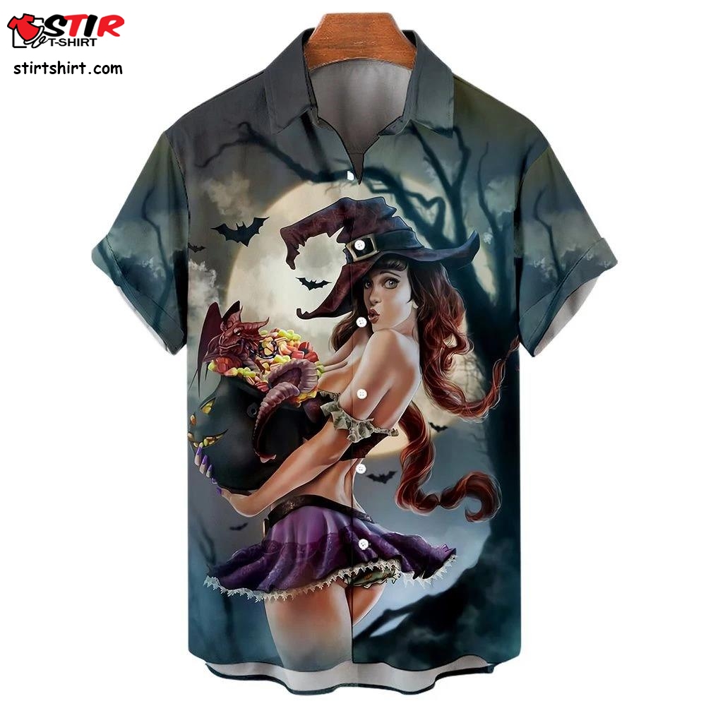 Unisex Halloween Shirts Family Parent Child Shirts 3D Festival Costumes Male Clothes Street Fashion Tops Hawaiian Shirts  Halloween Costumes With A 