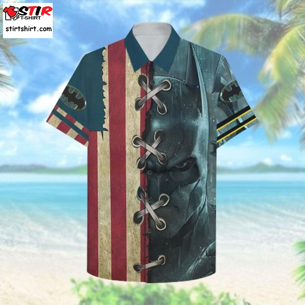 Us Batman American Flag Hawaiian Shirt Summer Hawaiian Shirt