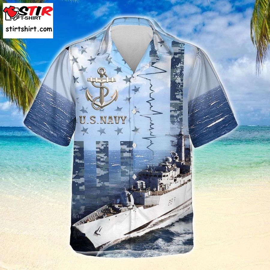 Us Navy Cruiser Ship Hawaiian Shirt  Luke Bryan  American Idol