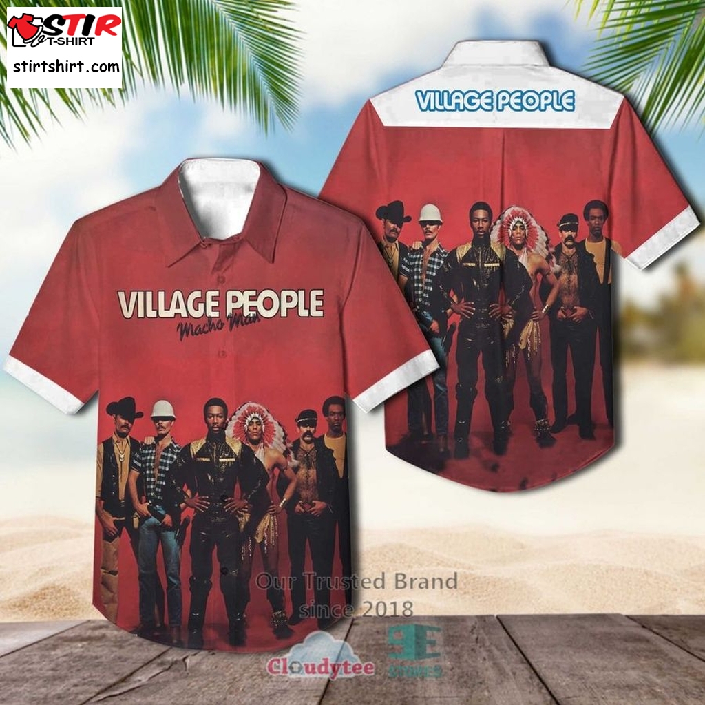 Village People Macho Man Album Hawaiian Casual Shirt  