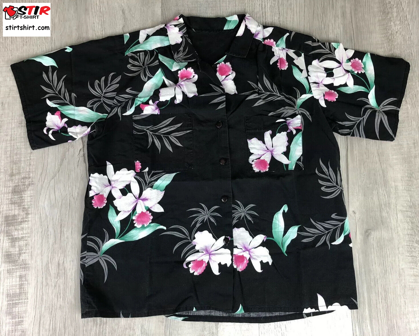 Vintage Hawaiian Shirt 80S Black Floral Print Magnum Pi Shirt Womens  Vintage  Womens